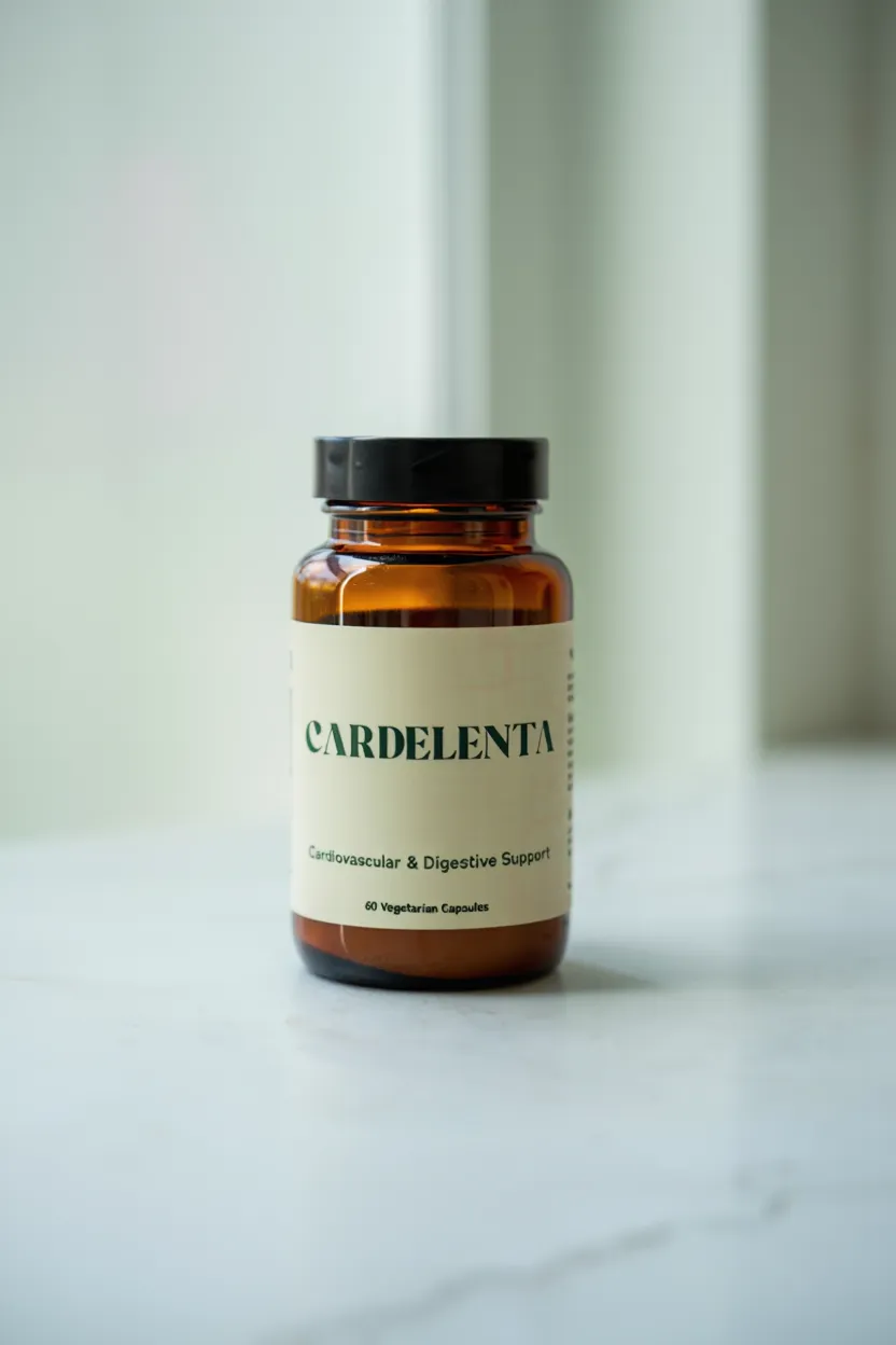Cardelenta dietary supplement bottle with natural ingredients for cardiovascular and digestive support